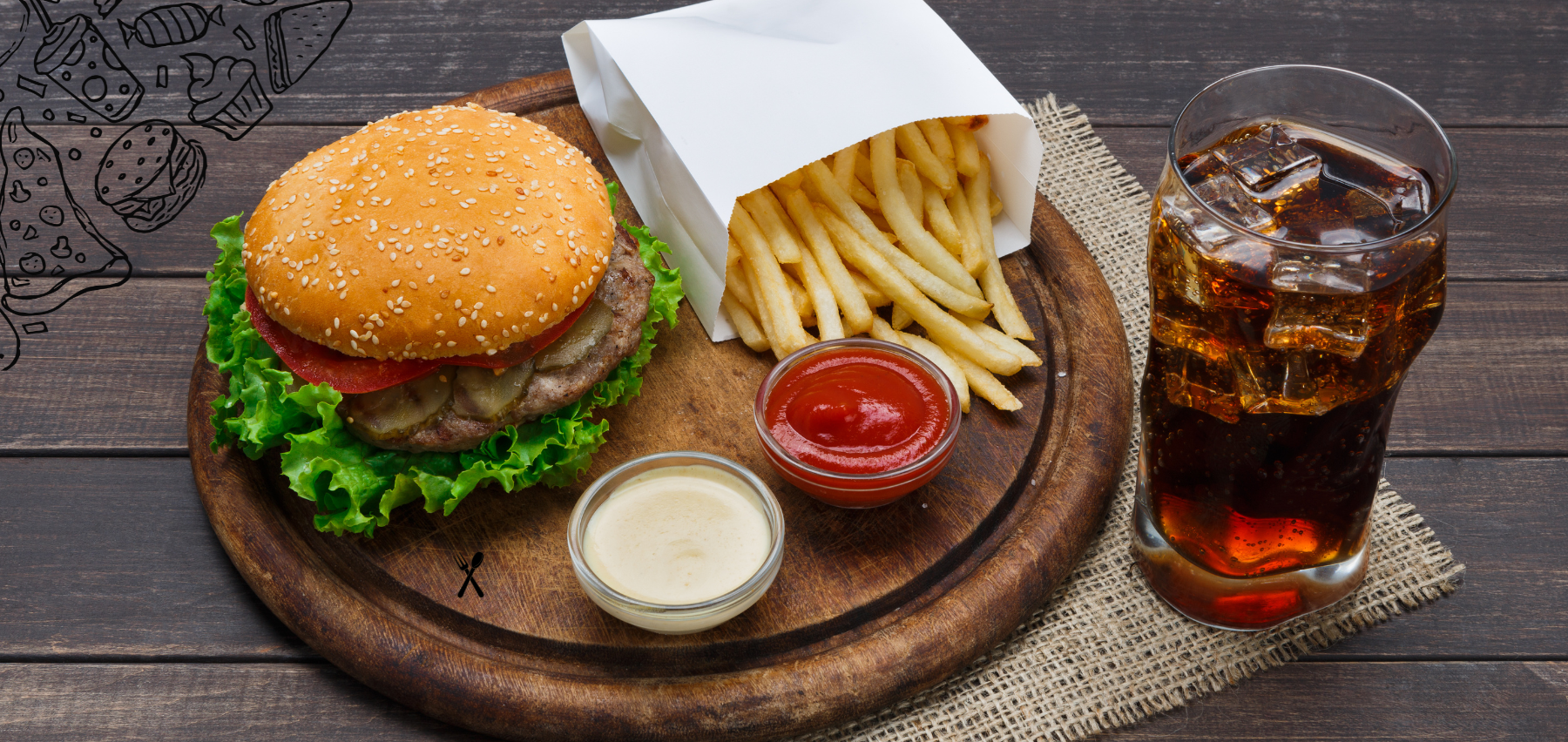 Del Taco Burger and Fries